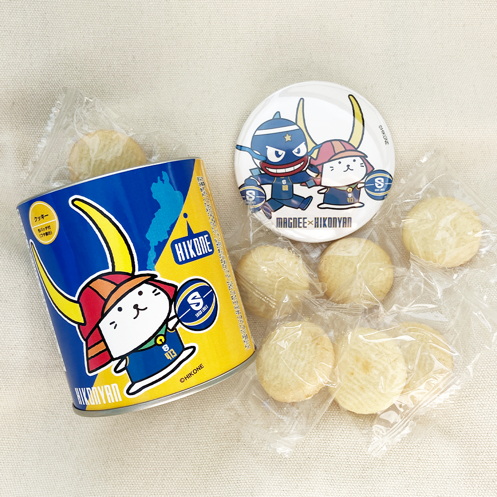 ひこにゃんコラボ】缶バッジ付きクッキー缶 – 滋賀レイクス公式ストア