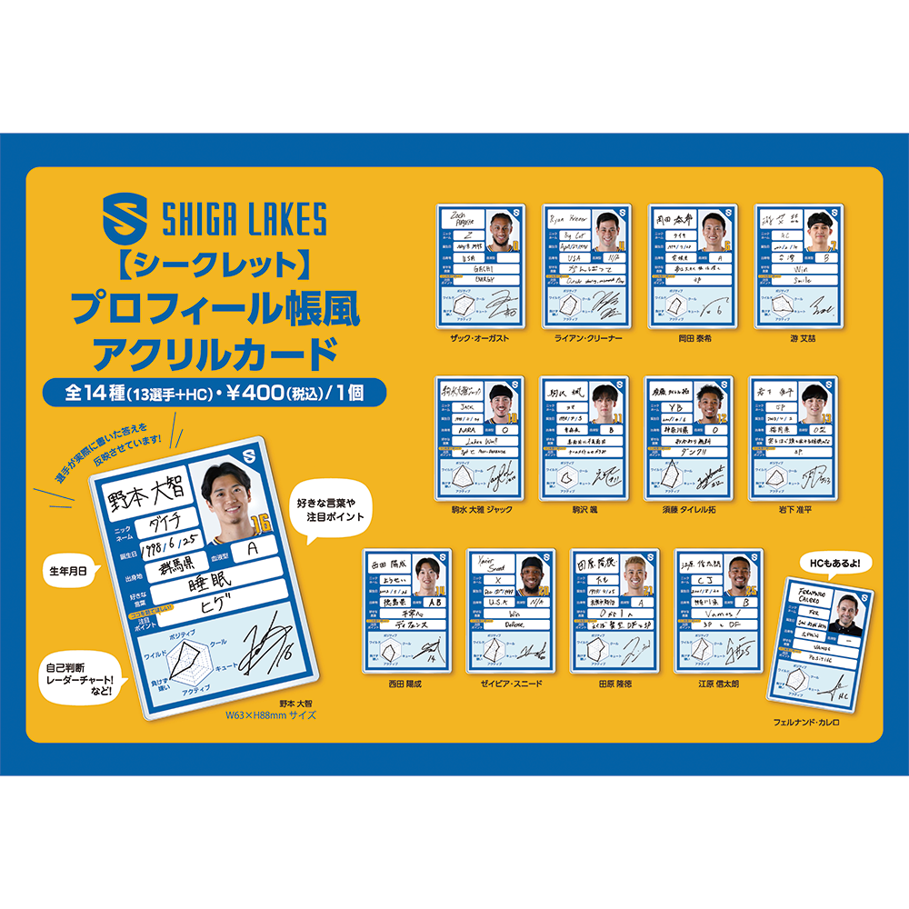 【シークレット】プロフィール帳風 アクリルカード